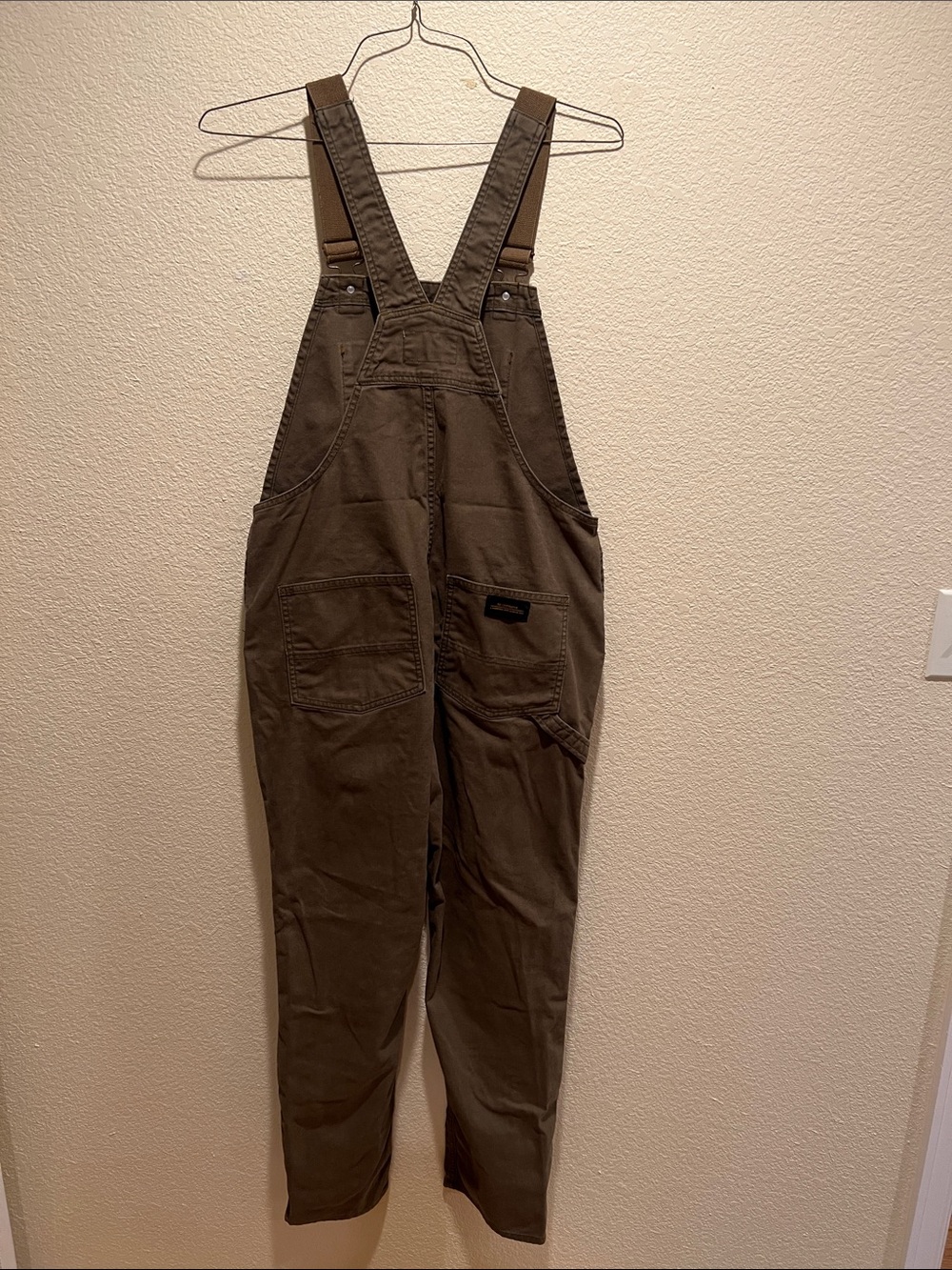Women’s REI Olive Green Denim Overalls - Picture 2 of 5